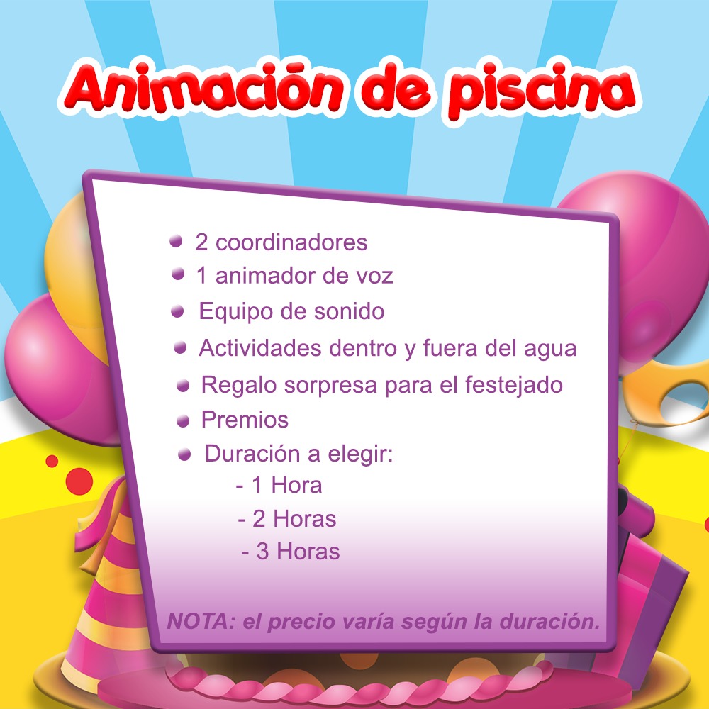 Animación en piscina